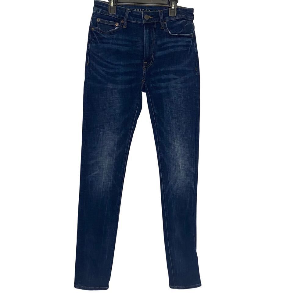 American Eagle Mens Slim Straight‎ Dark Blue Jeans Classic Size 29 X 34